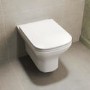 Wall Hung Rimless Toilet with Soft Close Seat, Brushed Brass Pneumatic Flush Plate, 820mm Frame & Cistern – Palma