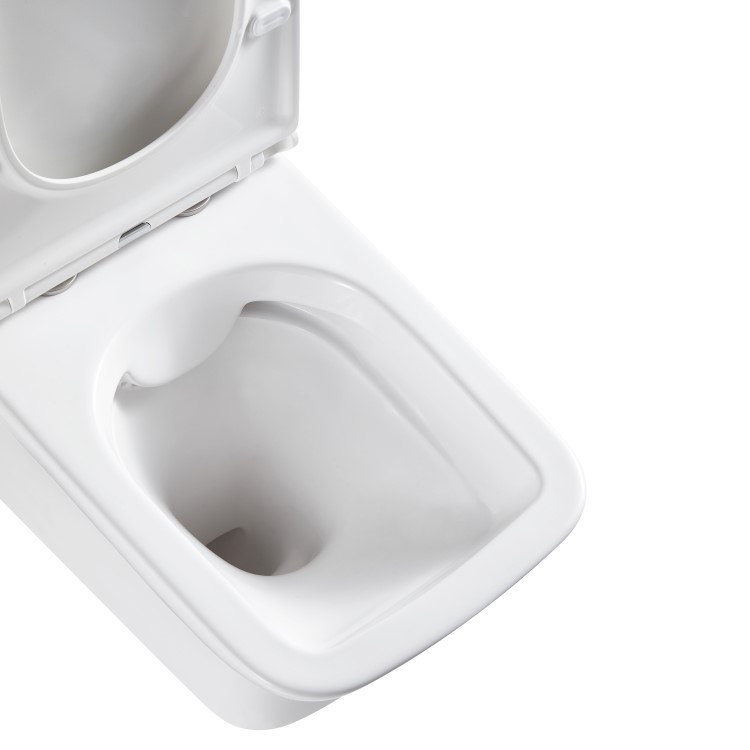 Wall Hung Rimless Toilet with Soft Close Seat, Matt Black Pneumatic Flush Plate, 820mm Frame & Cistern – Palma
