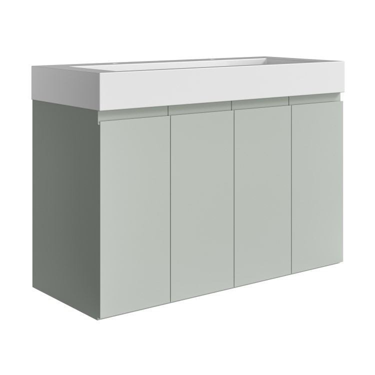 1200mm Green Freestanding Double Vanity Unit with Basin - Panama