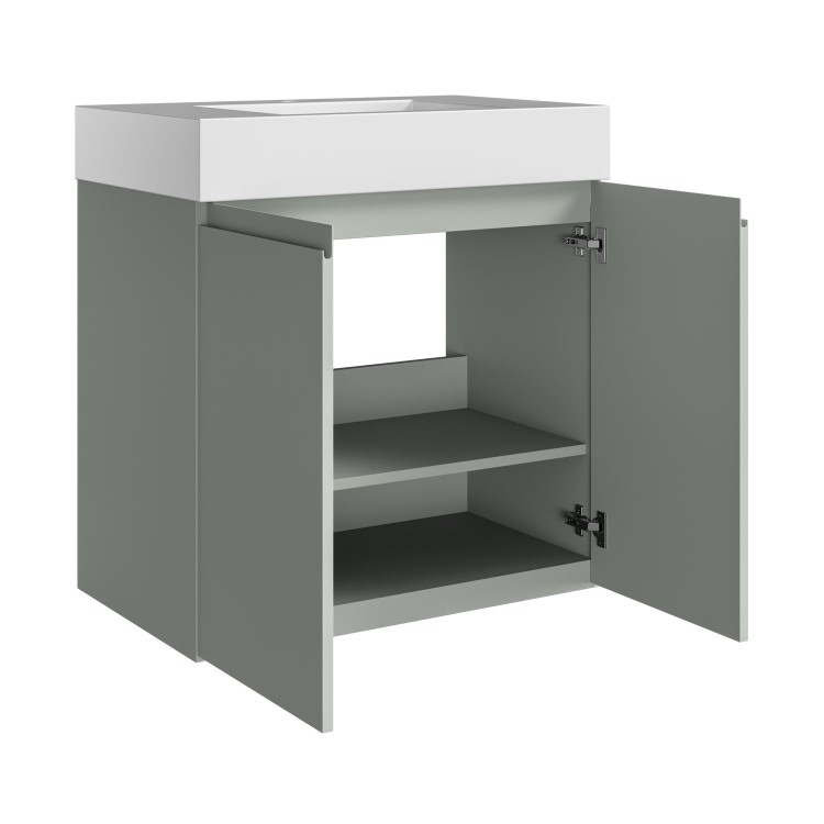 800mm Green Freestanding Vanity Unit with Basin - Panama