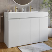 1200mm White Freestanding Double Vanity Unit with Basin - Panama