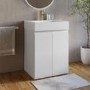 600mm White Freestanding Vanity Unit with Basin - Panama
