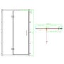 1200x700mm Black 8mm Glass Rectangular Hinged Shower Enclosure - Pavo