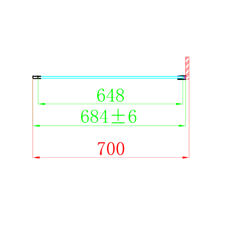 1200x700mm Black 8mm Glass Rectangular Hinged Shower Enclosure - Pavo