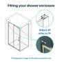 Grade A1 - Brushed Brass 8mm Glass Rectangular Sliding Shower Enclosure 1400x800mm - Pavo