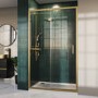 1400mm Brushed Brass Sliding Shower Door 8mm Glass - Pavo