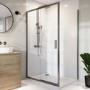Grade A1 - Gunmetal Grey 8mm Glass Rectangular Sliding Shower Enclosure 1000x800mm - Pavo