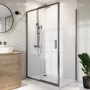 Grade A1 - Gunmetal Grey 8mm Glass Rectangular Sliding Shower Enclosure 1000x800mm - Pavo