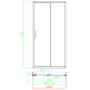 Grade A1 - Gunmetal Grey 8mm Glass Rectangular Sliding Shower Enclosure 1000x800mm - Pavo