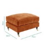 Orange Velvet Love Seat and Footstool - Payton