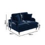 Navy Velvet Love Seat and Footstool - Payton