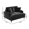 Grey Velvet Loveseat and Footstool - Payton