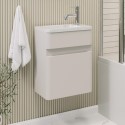 BUN/A1/PEN406BGWH/102813 ONLY OPENED - 410mm Beige Wall Hung Cloakroom Vanity Unit with Basin - Pendle