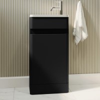 410mm Black Freestanding Cloakroom Vanity Unit with Basin - Pendle