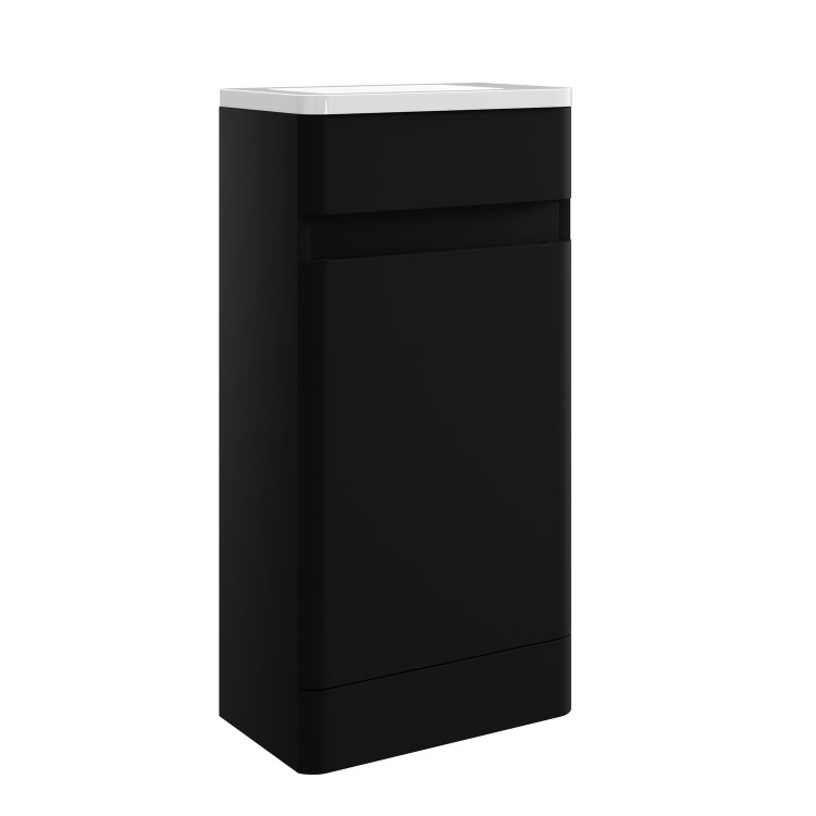 410mm Black Freestanding Cloakroom Vanity Unit with Basin - Pendle