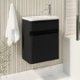 410mm Black Wall Hung Cloakroom Vanity Unit with Basin - Pendle