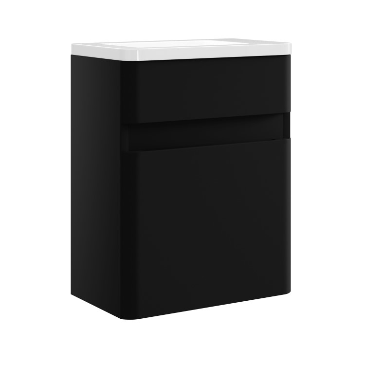 410mm Black Wall Hung Cloakroom Vanity Unit with Basin - Pendle