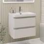 ONLY OPENED - 600mm Beige Wall Hung Vanity Unit with Basin - Pendle