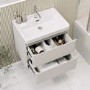 ONLY OPENED - 600mm Beige Wall Hung Vanity Unit with Basin - Pendle