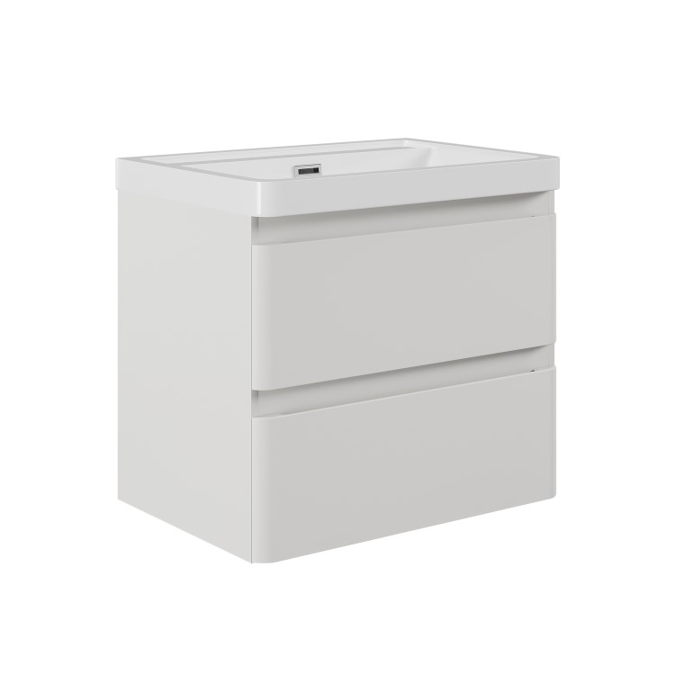 ONLY OPENED - 600mm Beige Wall Hung Vanity Unit with Basin - Pendle