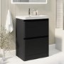 600mm Black Freestanding Vanity Unit with Basin - Pendle