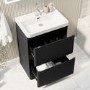 600mm Black Freestanding Vanity Unit with Basin - Pendle