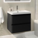BUN/PEN600BWH/96091 600mm Black Wall Hung Vanity Unit with Basin - Pendle