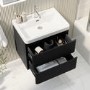 600mm Black Wall Hung Vanity Unit with Basin - Pendle