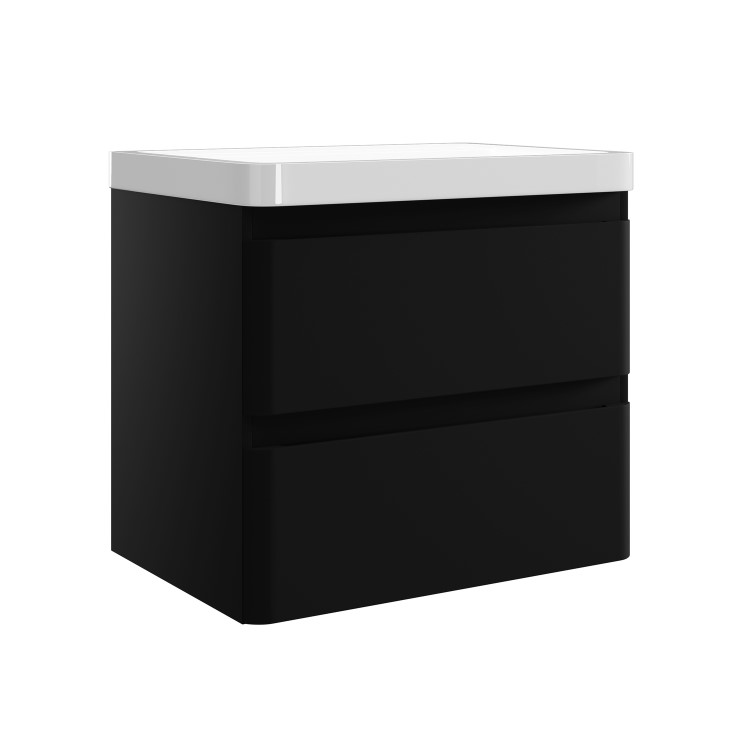 600mm Black Wall Hung Vanity Unit with Basin - Pendle