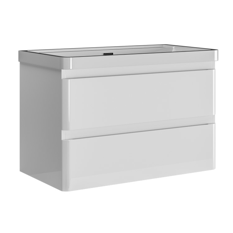 800mm White Wall Hung Vanity Unit with Basin - Pendle