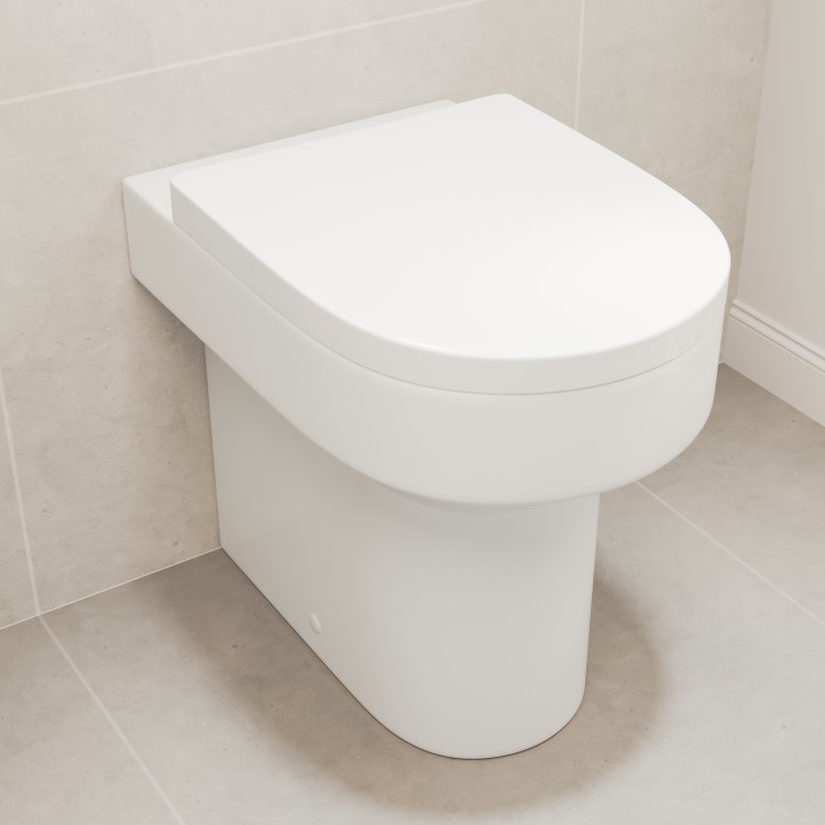 ALMOST PERFECT - Back to Wall Rimless Comfort Height Toilet with Soft Close Seat - Pendle