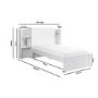 Single White Wooden Bed Frame with Storage Shelf Headboard - Pery