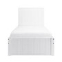 Single White Wooden Bed Frame with Storage Shelf Headboard - Pery