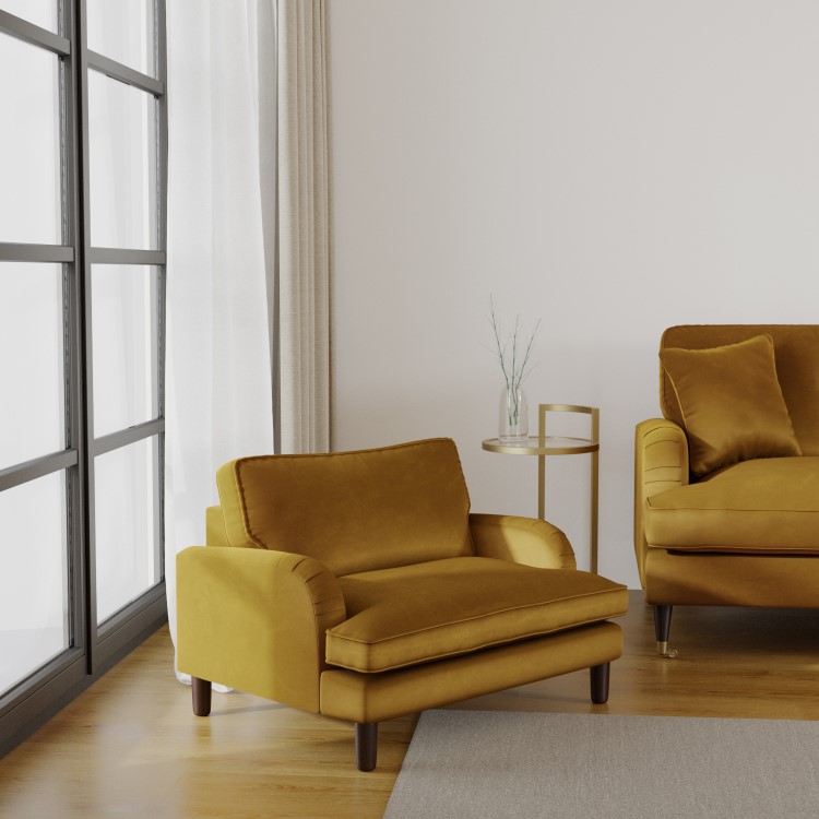 Mustard Yellow Velvet Kids Armchair - Payton