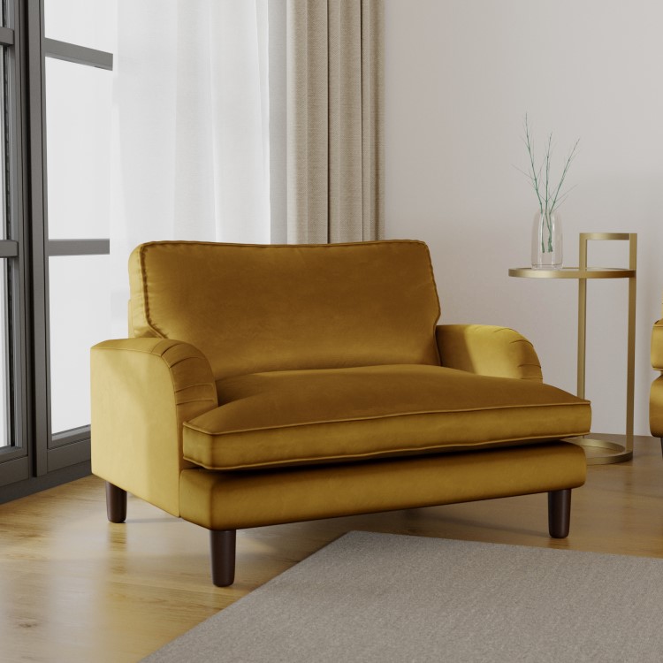 Payton Mustard Yellow Velvet Pet Sofa - Suitable for Dogs & Cats