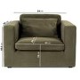 Khaki Green Velvet Kids Armchair - Hudson