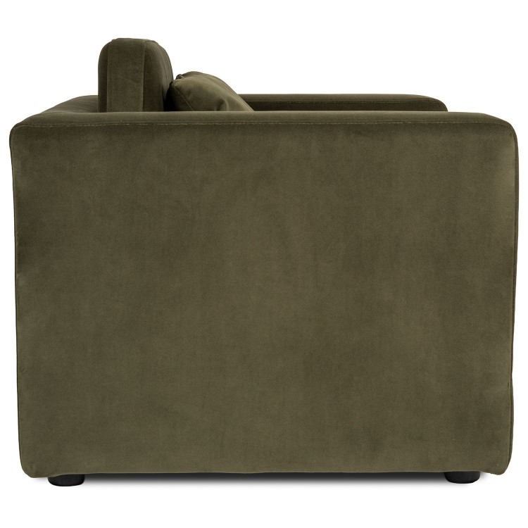 Khaki Green Velvet Kids Armchair - Hudson
