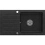 Single Bowl Black Inset Granite Composite Kitchen Sink with Reversible Drainer - Enza Phoebe