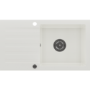 GRADE A1 - Single Bowl White Inset Granite Composite Kitchen Sink with Reversible Drainer -  Enza Phoebe