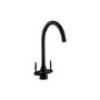 Large Single Bowl Black Inset Composite Kitchen Sink with Reversible Drainer With Matt Black Dual Lever Tamara Tap- Enza Alice