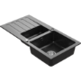 1.5 Bowl Black Inset Granite Composite Kitchen Sink with Reversible Drainer - Enza Phoebe