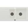 1.5 Bowl White Inset Granite Composite Kitchen Sink with Reversible Drainer Chrome Dual Lever Tamara Tap- Enza Phoebe