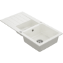1.5 Bowl White Inset Granite Composite Kitchen Sink with Reversible Drainer Chrome Dual Lever Tamara Tap- Enza Phoebe