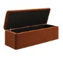 Burnt Orange Chesterfield Velvet Ottoman Storage Blanket Box - Pippa