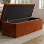 Burnt Orange Chesterfield Velvet Ottoman Storage Blanket Box - Pippa