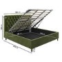 Olive Green Velvet Super King Ottoman Bed with Blanket Box - Pippa