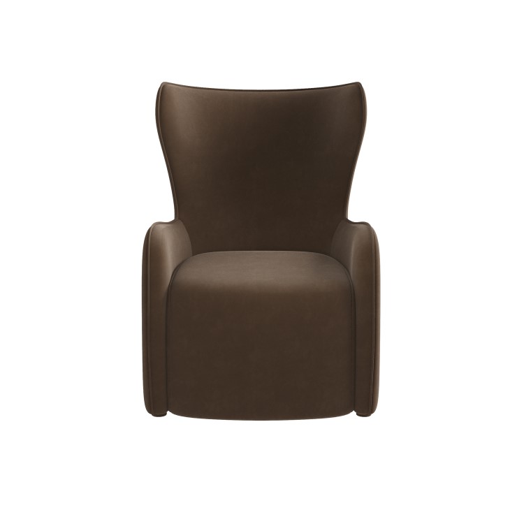 Brown Velvet Highback Armchair - Paloma