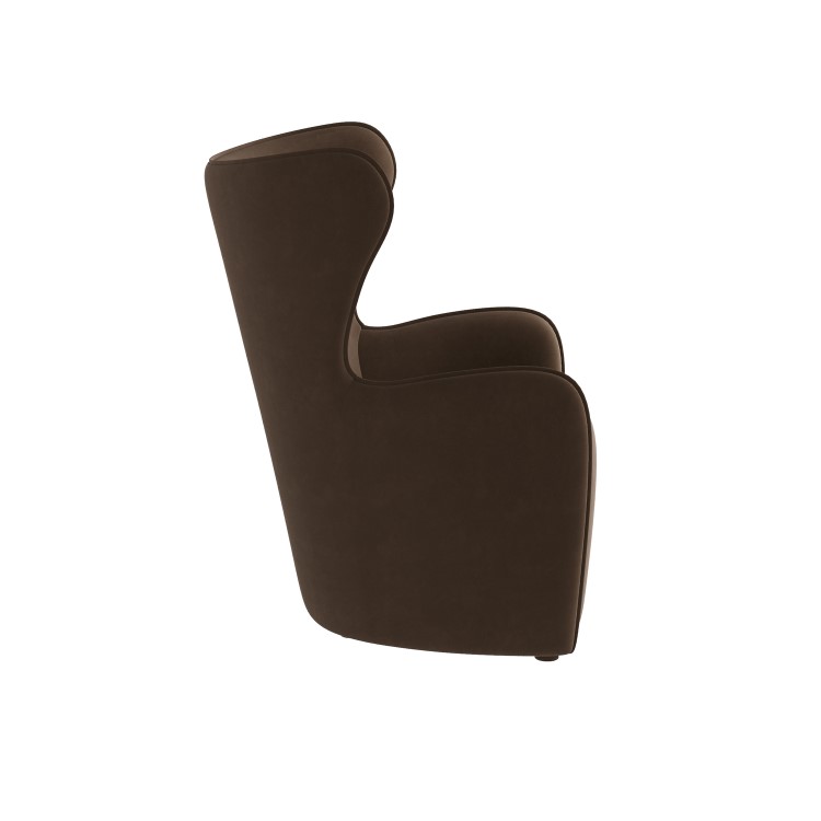 Brown Velvet Highback Armchair - Paloma
