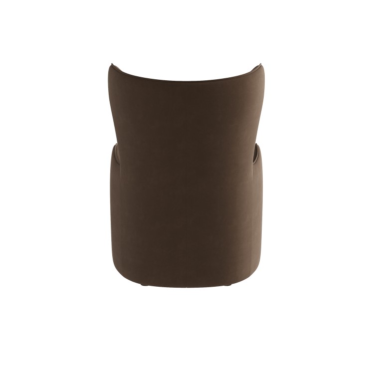 Brown Velvet Highback Armchair - Paloma