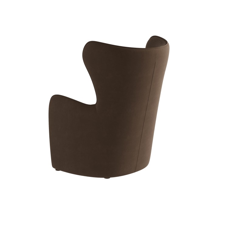 Brown Velvet Highback Accent Chair - Paloma